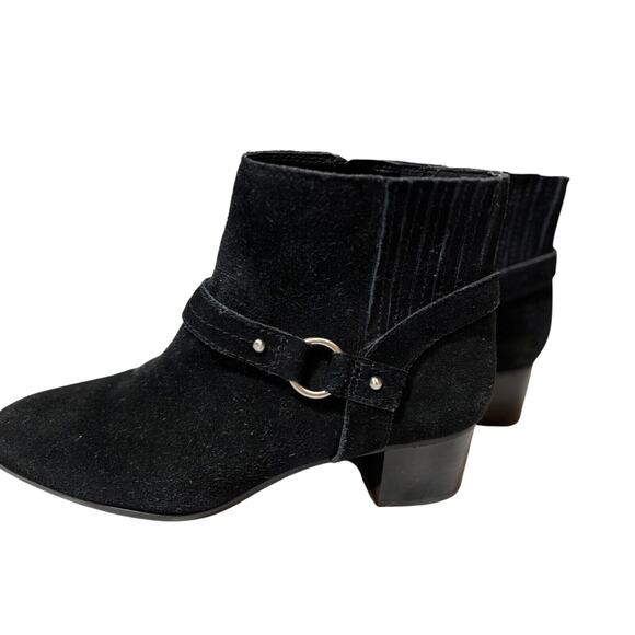 Essex Lane Black Suede Ankle Harness Bootie Boots Women's Sz 10 capsule grunge - Picture 3 of 8